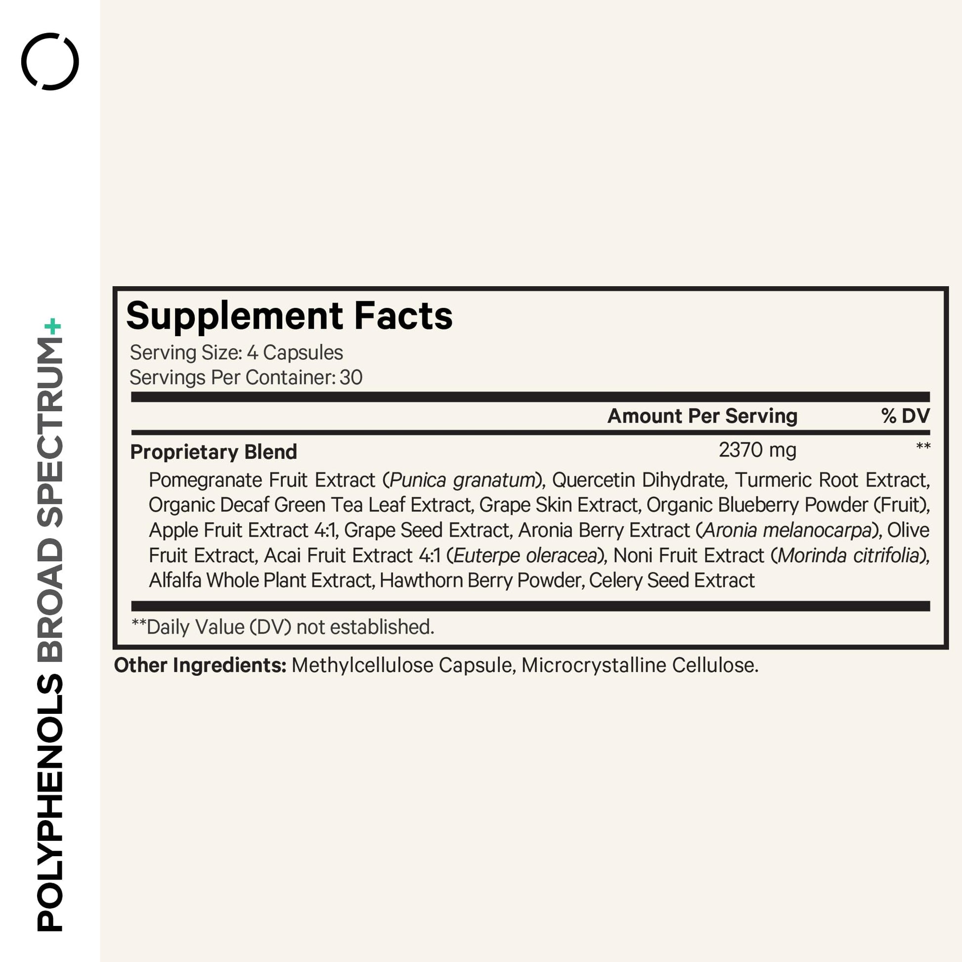 Codeage Polyphenols Broad Spectrum Supplement - Blend of 15 Berries, Fruits, and Botanical Extracts, Decaf Green Tea Leaf, Quercetin, Resveratrol, Pomegranate, Turmeric - Non-GMO - 120 Capsules CodeageBuy Supplements Australia
