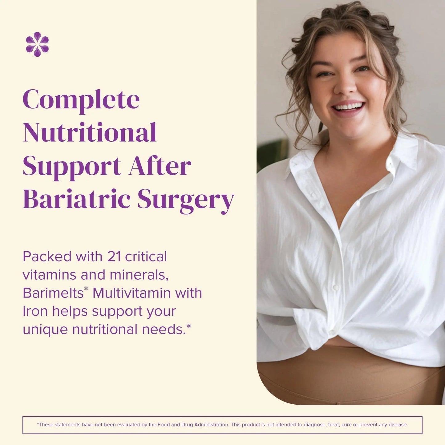 BariMelts Bariatric Multivitamin with Iron, 60 Fast-Dissolving Tablets (1-Month Supply), Sugar-Free Bariatric Vitamins for Women, Natural Fruit Flavor BariMelts