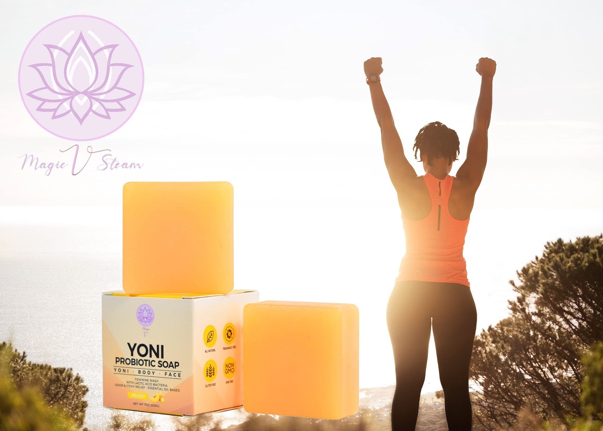 Magic V Steam Probiotic 2 Yoni Soap Bars Feminine Wash and Vaginal Wash Vaginal Odor Eliminator PH Magic V SteamBuy Supplements Australia