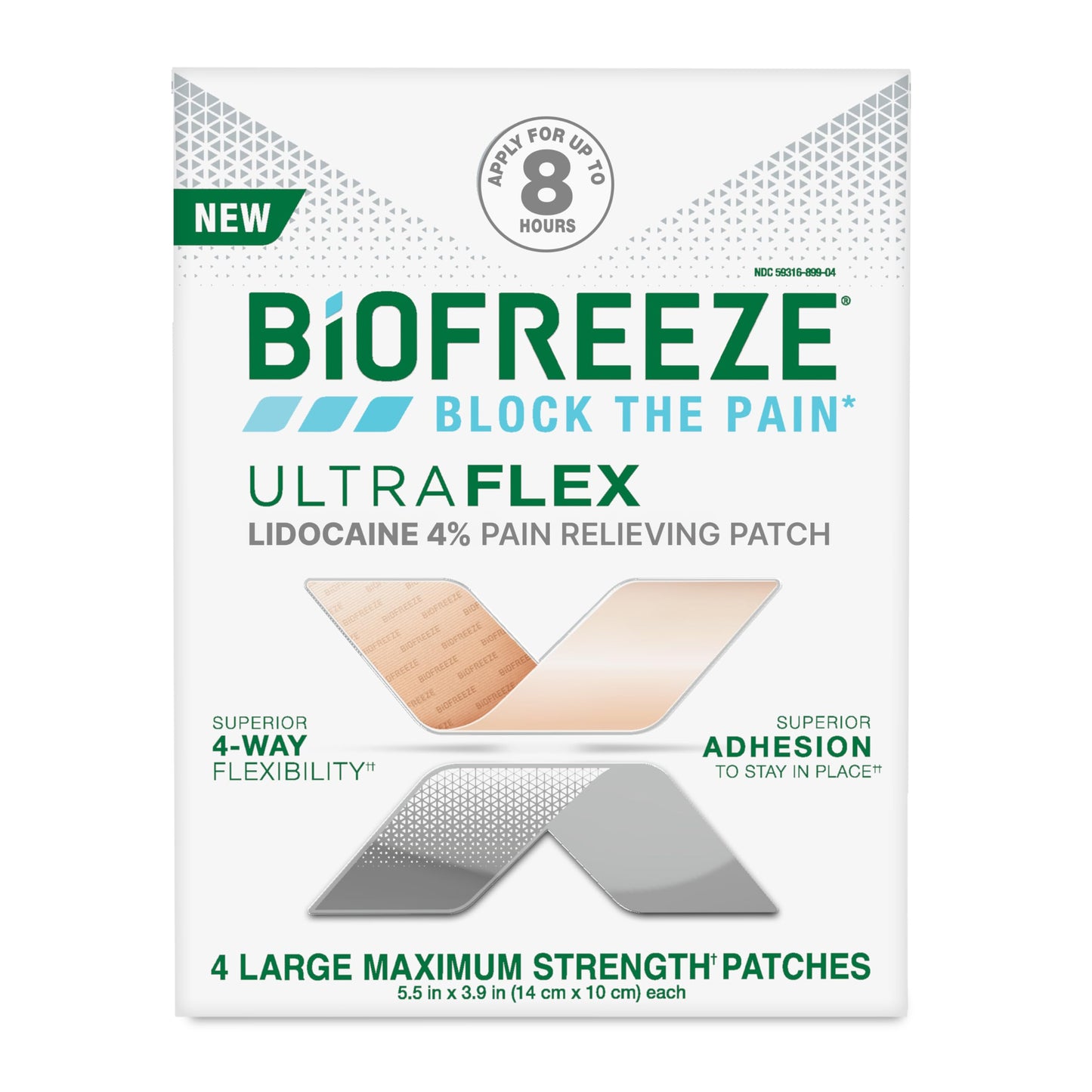 Biofreeze Ultraflex Maximum Strength 4% Lidocaine Patches, Non-Menthol, Flexible Pain Relief Patch for Lower Back, Lidocaine Patch for Neck, Knee, Shoulder, 4 Large Pain Patches BiofreezeBuy Supplements Australia