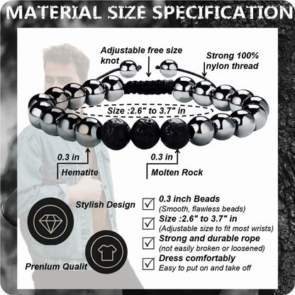 RENZHI-Magnetic Hematite Bracelet–Beaded Magnetic Bracelets for Men and Women RENZHIBuy Supplements Australia