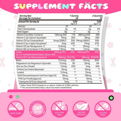 Elysx Kids Methylated Multivitamin Chewable & Liposomal Magnesium Glycinate 400mg Gummies, Immune & Brain, Muscle & Relax ElysxBuy Supplements Australia