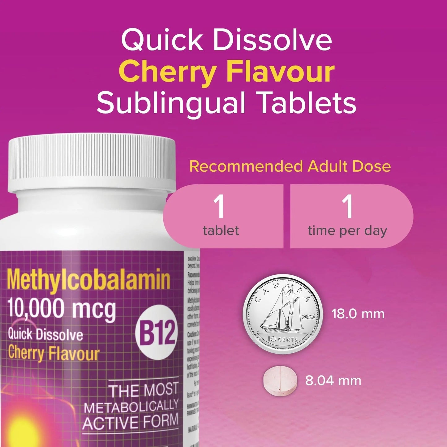 Natural Factors B12 Methylcobalamin, 10,000 mcg, Cherry, 30 Chewable Tablets Natural FactorsBuy Supplements Australia