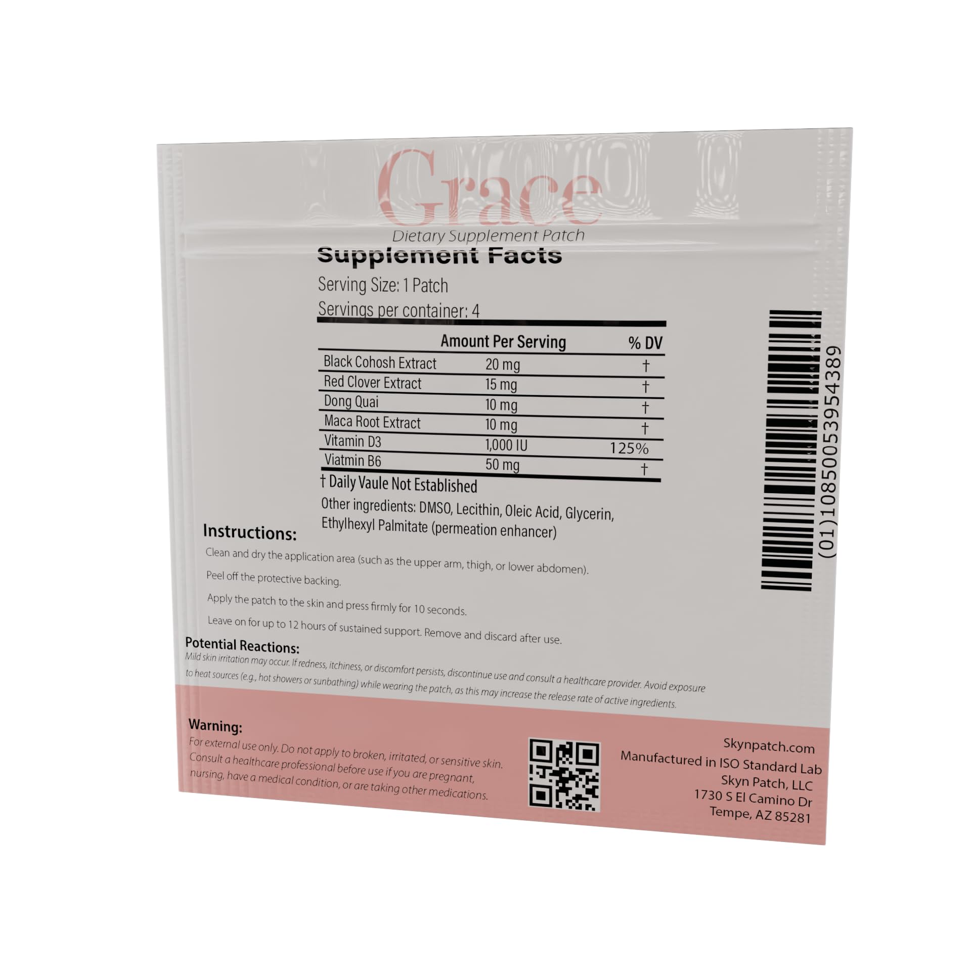 Skyn Patch Grace Transdermal Wellness Patch – Plant Based Daily Adaptogens & Nutrient Support | Transdermal Patch Delivery | 4-Night Pack Skyn PatchBuy Supplements Australia