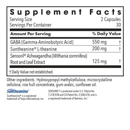 ARG Zen Adapt - 200 mg L-Theanine, 125 mg Ashwagandha & 550 mg GABA - Supports Stress Response and Calmness - Vegetarian Capsules - Hypoallergenic Formula - 30 Servings - 60 Capsules Allergy Research GroupBuy Supplements Australia