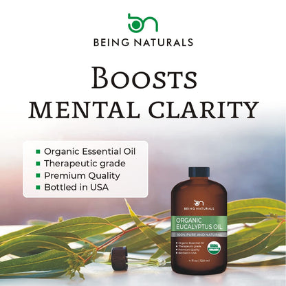 Organic Eucalyptus Essential Oil - Huge 4 FL OZ - 100% Pure & Natural – Premium Natural Oil Being NaturalsBuy Supplements Australia