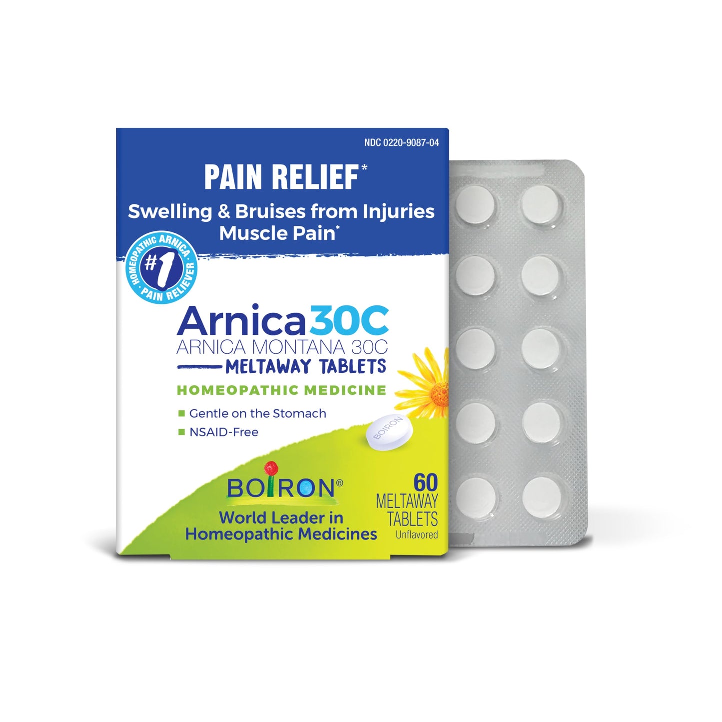 Boiron Arnica 30C Tablets for Pain Relief from Muscle Pain, Joint Soreness, Swelling from Injury or Bruises - 60 Count BoironBuy Supplements Australia