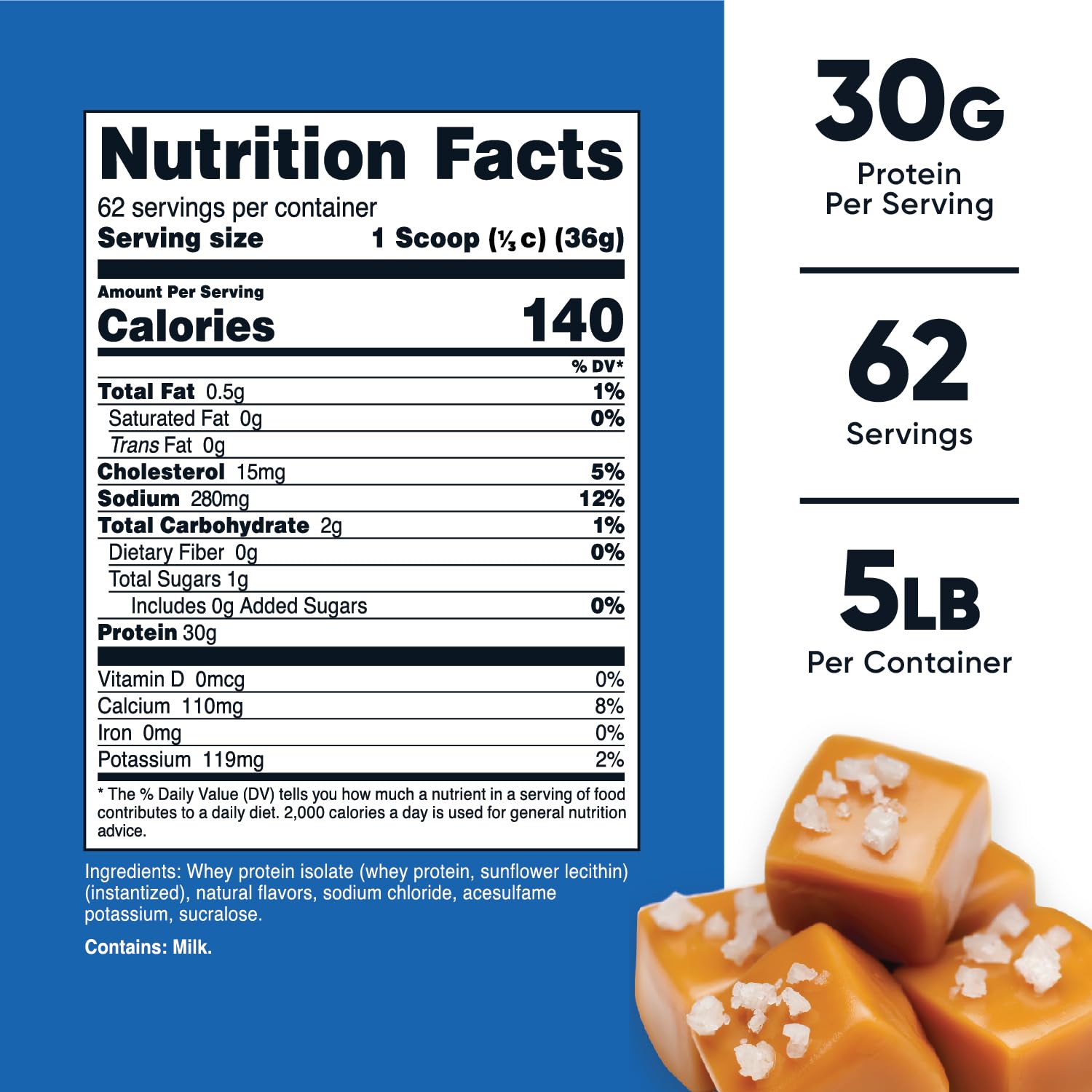 Nutricost Whey Protein Isolate (Salted Caramel, 5LBS) NutricostBuy Supplements Australia