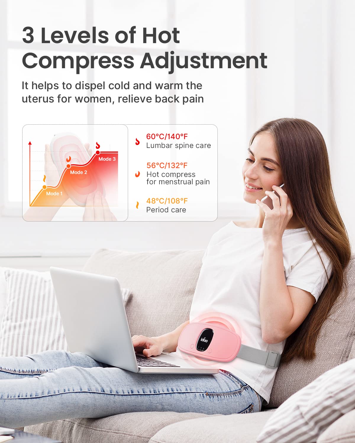 FSA HSA Eligible Portable Cordless Menstrual Heating Pad, iDOO Period Heating Pads iDOOBuy Supplements Australia