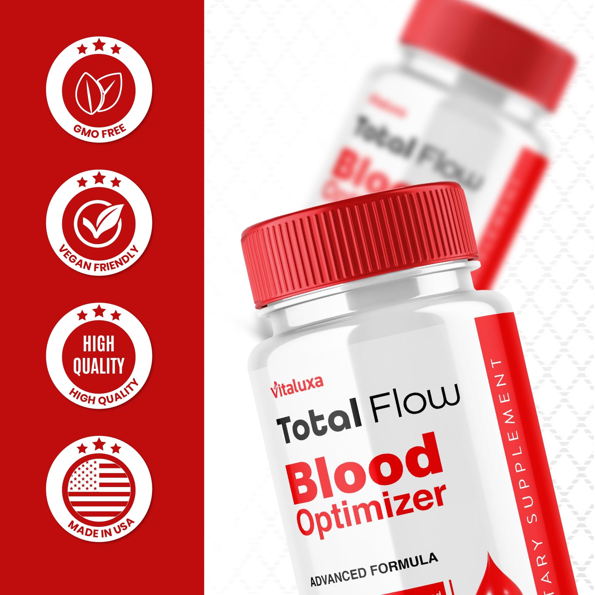 (2 Pack) Total Flow Blood Balance, TotalFlow Blood Support Capsules Supplement Advanced Formula All Natural Optimizer Maximum Strength Daily Health Wellness, TotalFlo Premium Blend Pills (120 Ct) VitaluxaBuy Supplements Australia