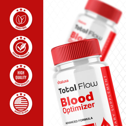 Total Flow Blood Balance, TotalFlow Blood Support Capsules Supplement Advanced Formula All Natural Optimizer Maximum Strength Daily Health Wellness, TotalFlo Premium Blend Pills (60 Capsules) VitaluxaBuy Supplements Australia