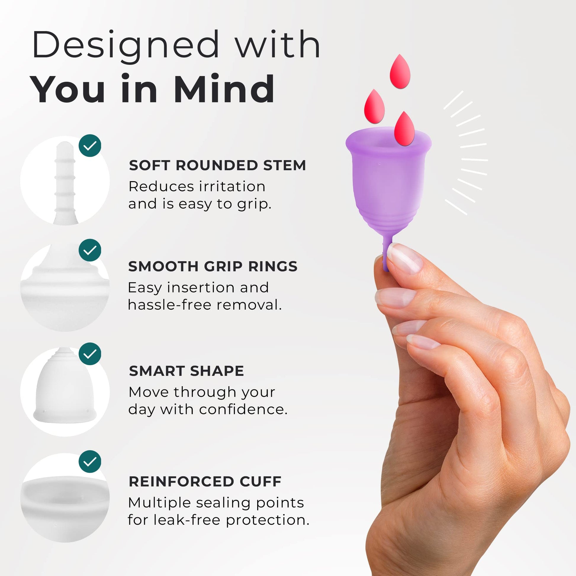 EcoBlossom Reusable Menstrual Cup Set - The Most Reliable Medical Grade Silicone Period Cups EcoBlossomBuy Supplements Australia