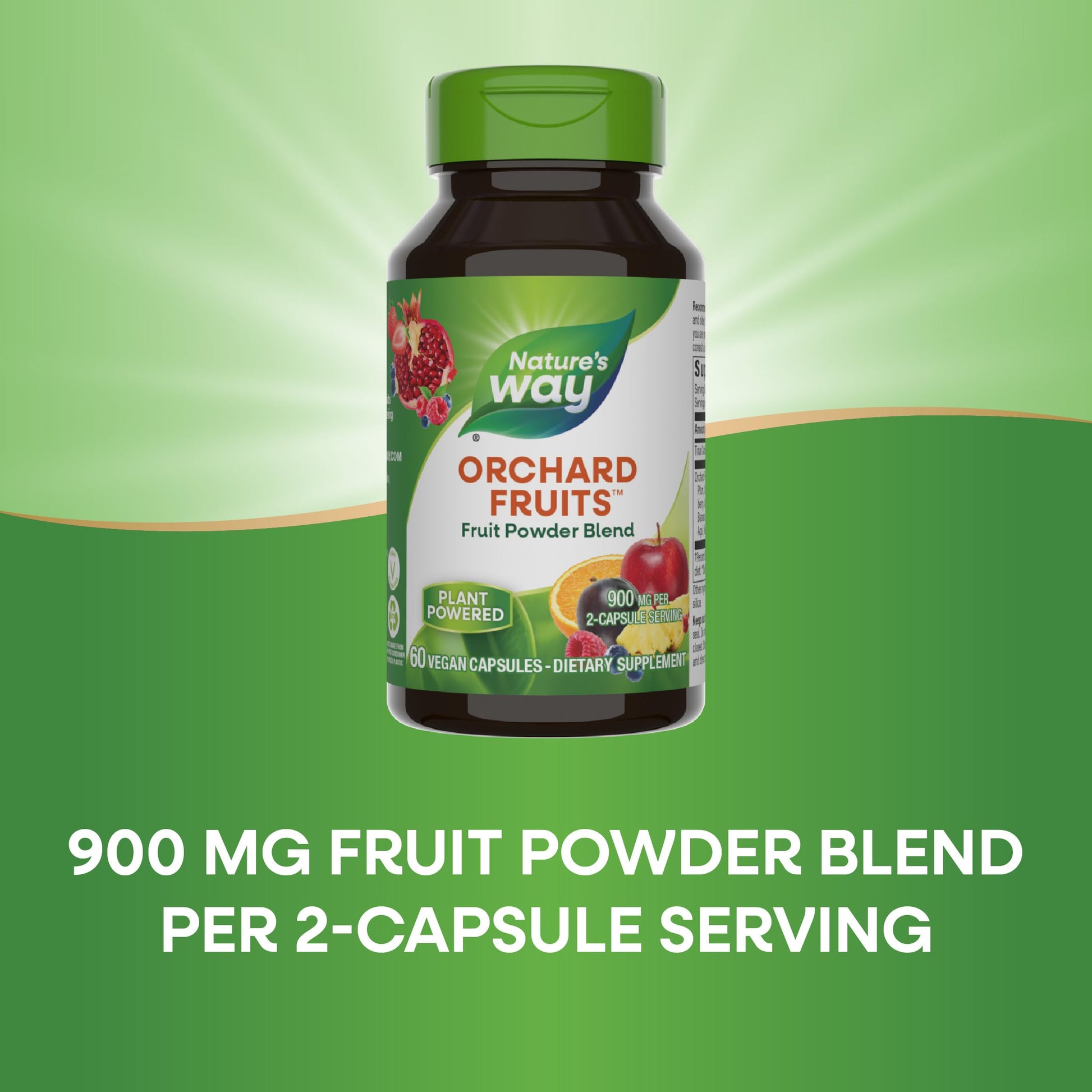 Nature's Way Orchard Fruits, Fruit Powder Blend, Contains 12 Different Fruits, 900mg Per 2-Capsule Serving, 60 Capsules Nature's WayBuy Supplements Australia