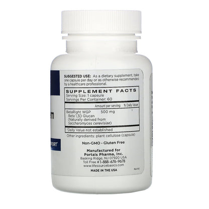 Life Source Basics Immune System Support Activator - High Purity Beta 1,3/1,6 Glucan - Immunity and Vitamin Supplement Non-GMO & Vegan Friendly for Men & Women, Gluten-Free 500 mg - 60 Capsules L LIFE SOURCE BASICSBuy Supplements Australia