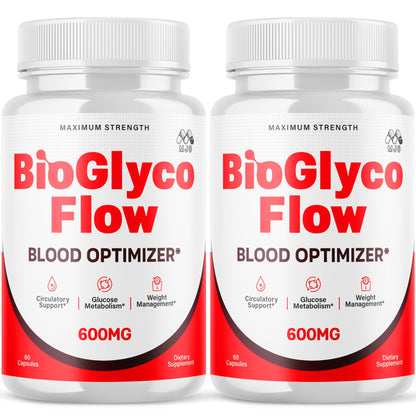 (2 Pack) BioGlyco Flow Blood Optimizer Capsules, Official BioGlyco Flow Pills with All Natural Ingredients, Advanced Health and Wellness Supplement with Maximum Strength Multivitamins (120 Capsules) MJOBuy Supplements Australia