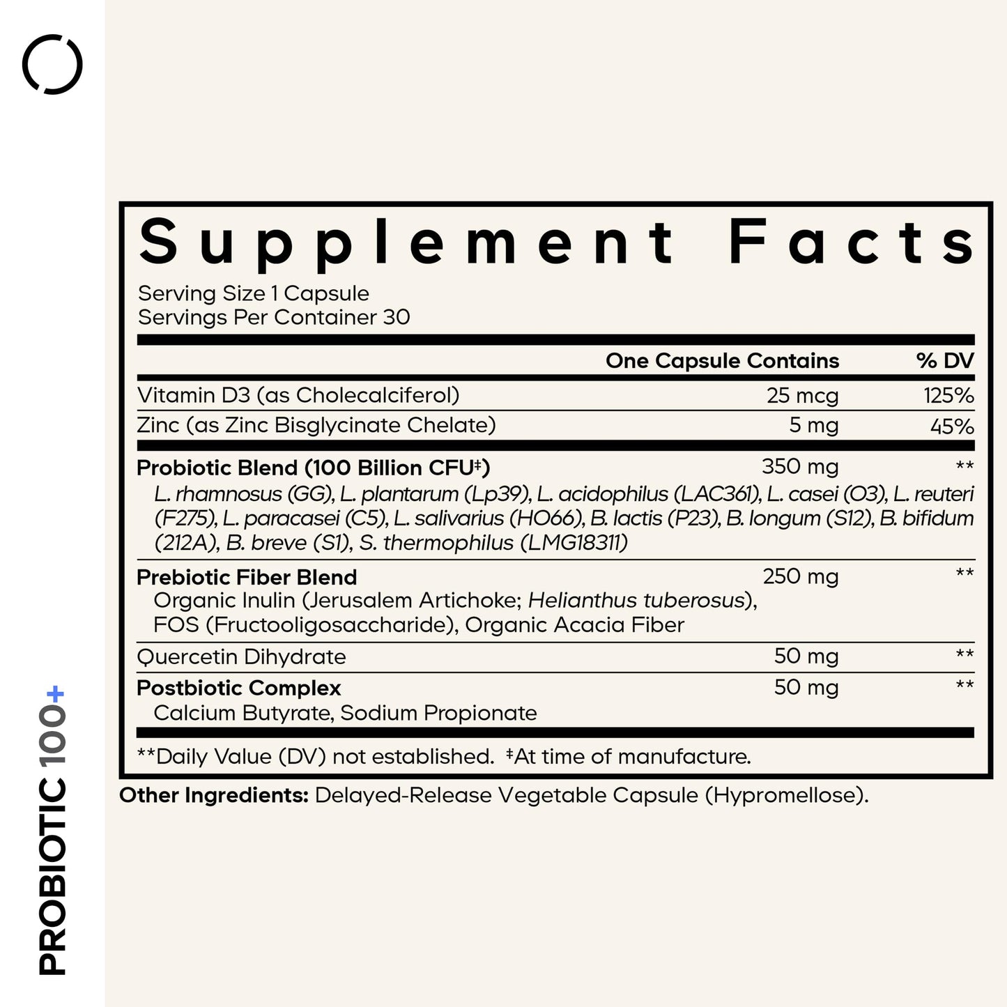 Codeage Probiotic+ 100 Billion CFU Supplement - 12-Strain Probiotic Blend, Organic Prebiotic Fiber, Postbiotics, Vitamin D3, Zinc Bisglycinate, Quercetin - for Men & Women - Non-GMO- 30 Capsules CodeageBuy Supplements Australia