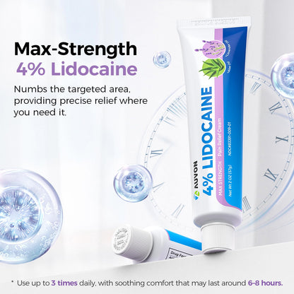 AUVON Max Strength Lidocaine Pain Relief Cream with Lavender & Aloe Vera, Numbing Cream for Minor Arthritis Pain, Soothing Muscle for Neck, Shoulder, Hip, Knee, Joint and Back Pain, 2 Oz, 2 Packs AUVONBuy Supplements Australia