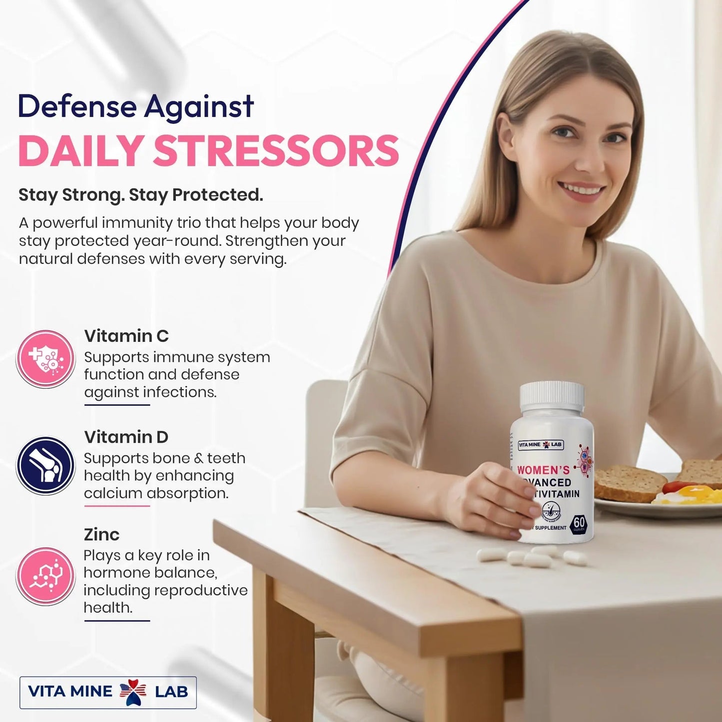 VITA MINE LAB Women's Advanced Multivitamin, Supports Energy, Immune Health & Overall Well-Being, Gluten-Free, Halal VITA MINE LABBuy Supplements Australia