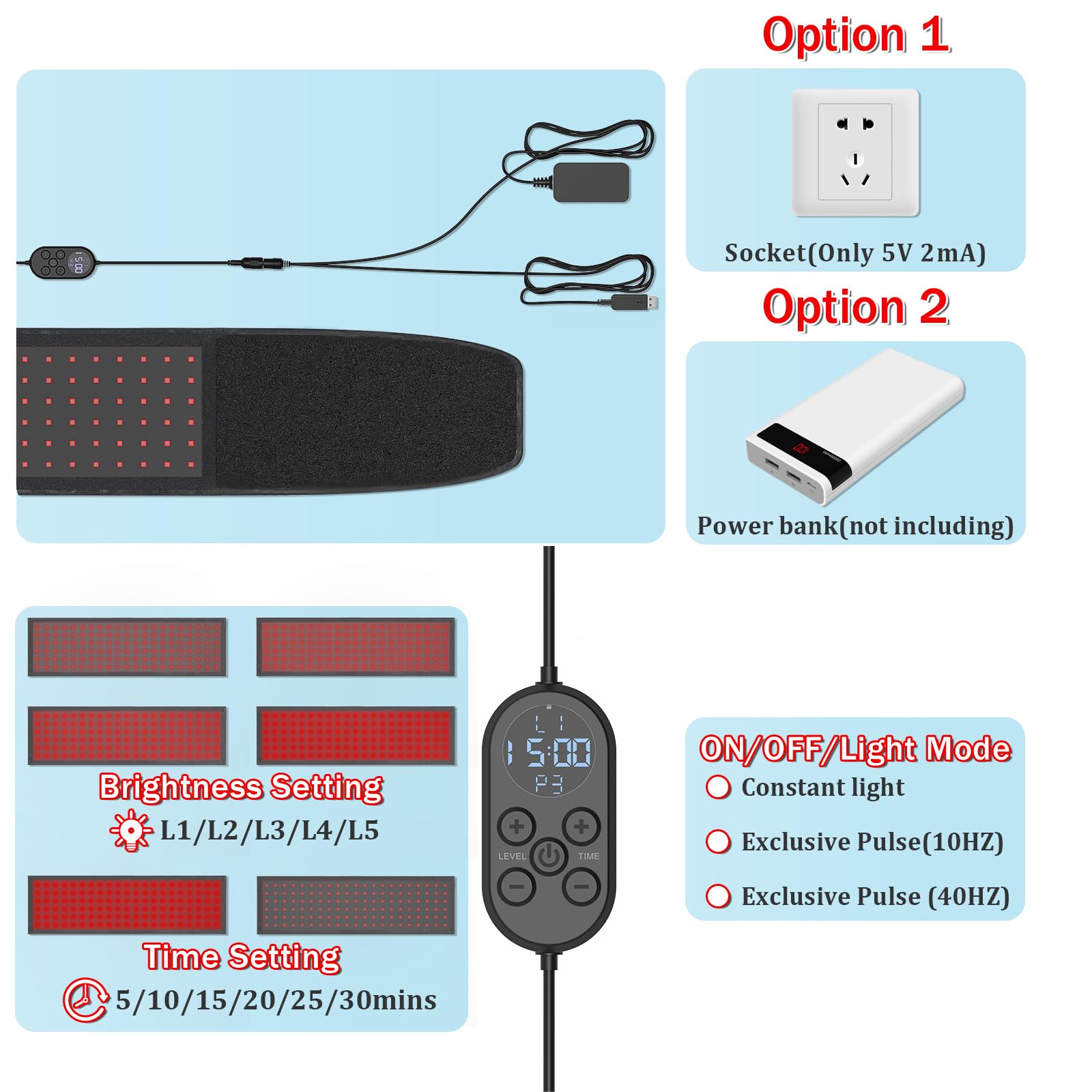 Red Light Therapy Belt Near-Infrared-Light Therapy Wrap for Body Wearable Large Pad AptoyuBuy Supplements Australia