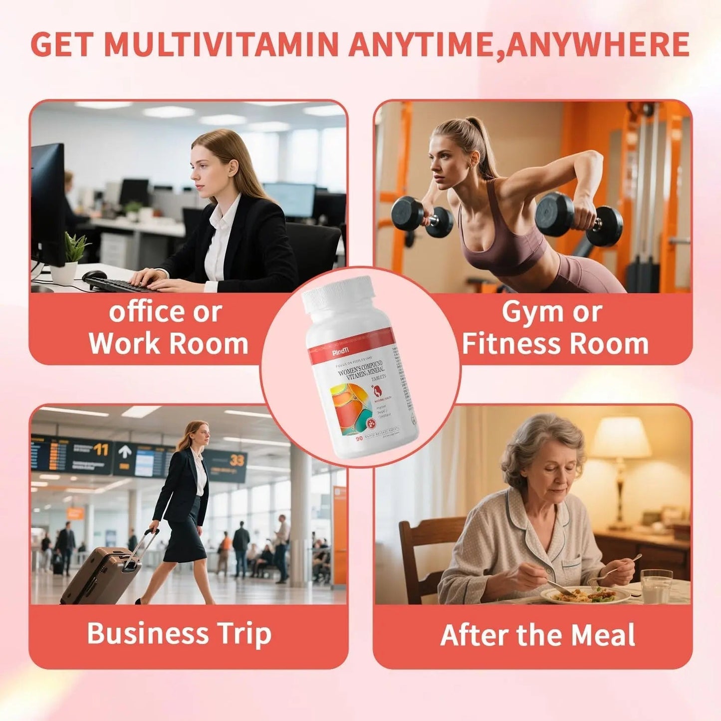 RindTi Multivitamin for Women 50+, Daily Women 50+ Multi-Vitamin with Vitamins A, B,C, E for Energy, & Bone & Immune & Skin& Hair Support, 90 ct RindTiBuy Supplements Australia