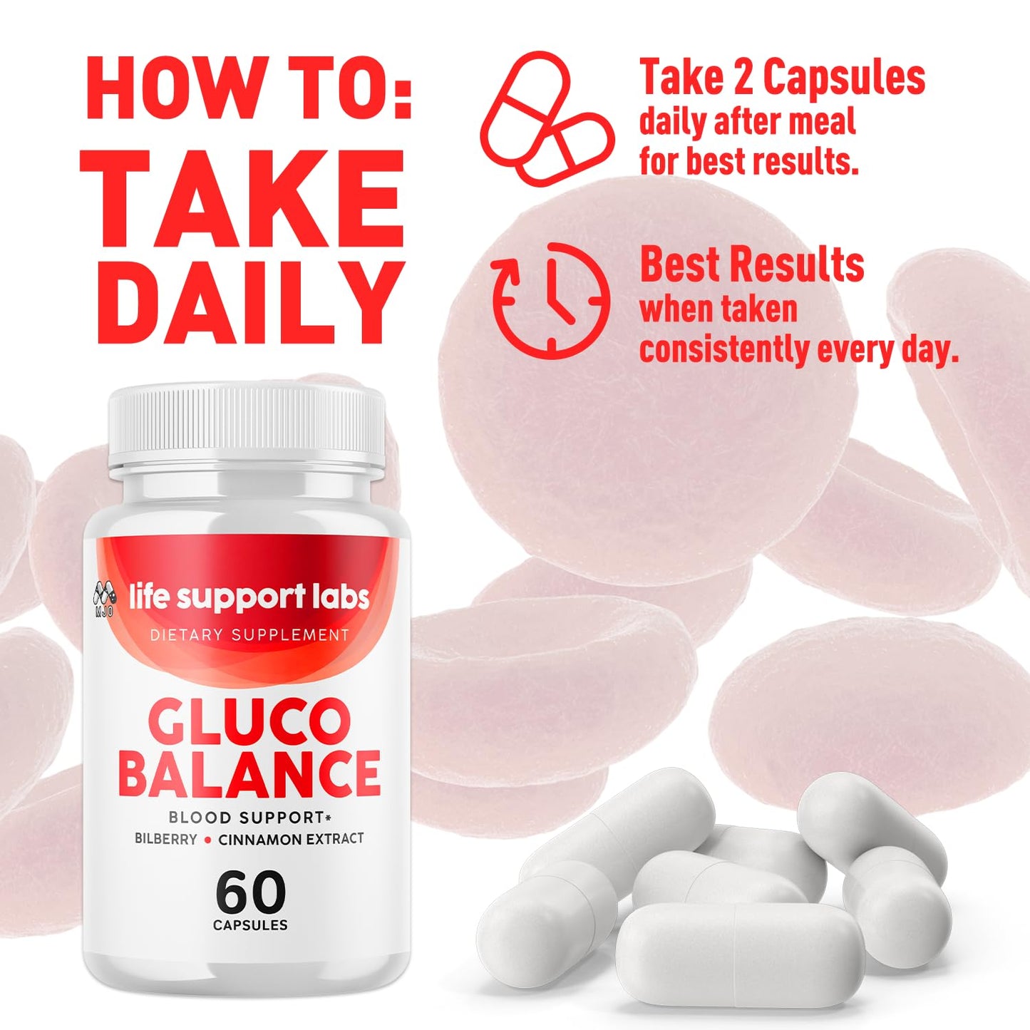 Life Support Labs Capsules, Official LifeSupportLabs Blood Health Pills with All Natural Ingredients, Life Support Labs Advanced Health & Wellness with Premium Vitamins for Women & Men (60 Capsules) MJOBuy Supplements Australia