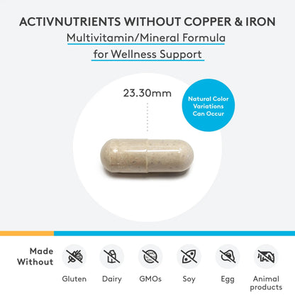 XYMOGEN ActivNutrients Without Copper & Iron - Multimineral Multivitamin for Men + Women with Folate, B12, Zinc and Vitamin C XYMOGENBuy Supplements Australia