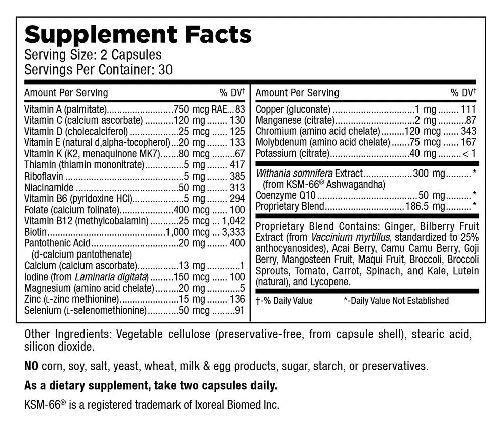 Mt. Angel Vitamins - Daily Womens Multivitamin - Adult Formula with Iron, Calcium, KSM-66 Ashwaganda, and a Potent Proprietary Herbal Blend Mt. Angel Vitamins
