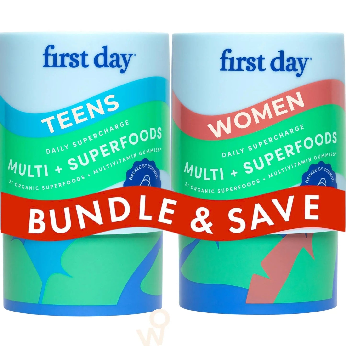 FIRST DAY Womens Multivitamin & Teens Multivitamin Gummies Bundle – Daily Multivitamin for Women, Teen Multi Vitamins FIRST DAY