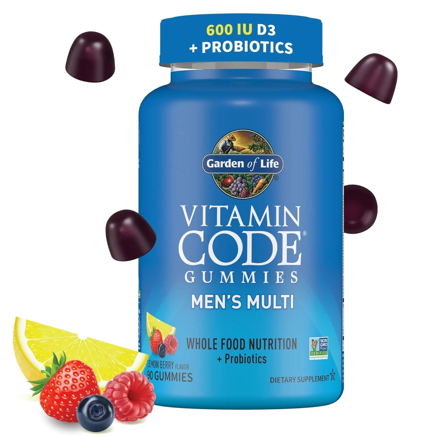 Men’s Multivitamin Gummy: Vitamins C, D, E, B & Zinc for Energy, Stamina & Stress, Probiotics for Digestive & Immune Health, Vitamin Code Garden of LifeBuy Supplements Australia