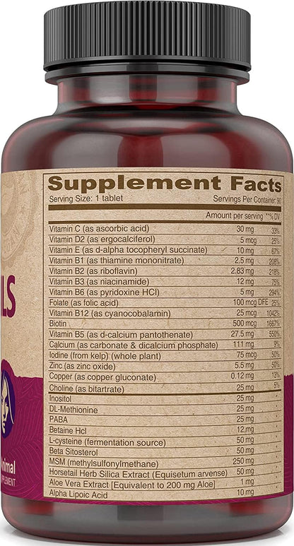 DEVA Vegan Vitamins Hair, Nails & Skin Supplement with 500 mcg of Biotin Per Tablet 90 Tablets (Pack of 2) DEVABuy Supplements Australia