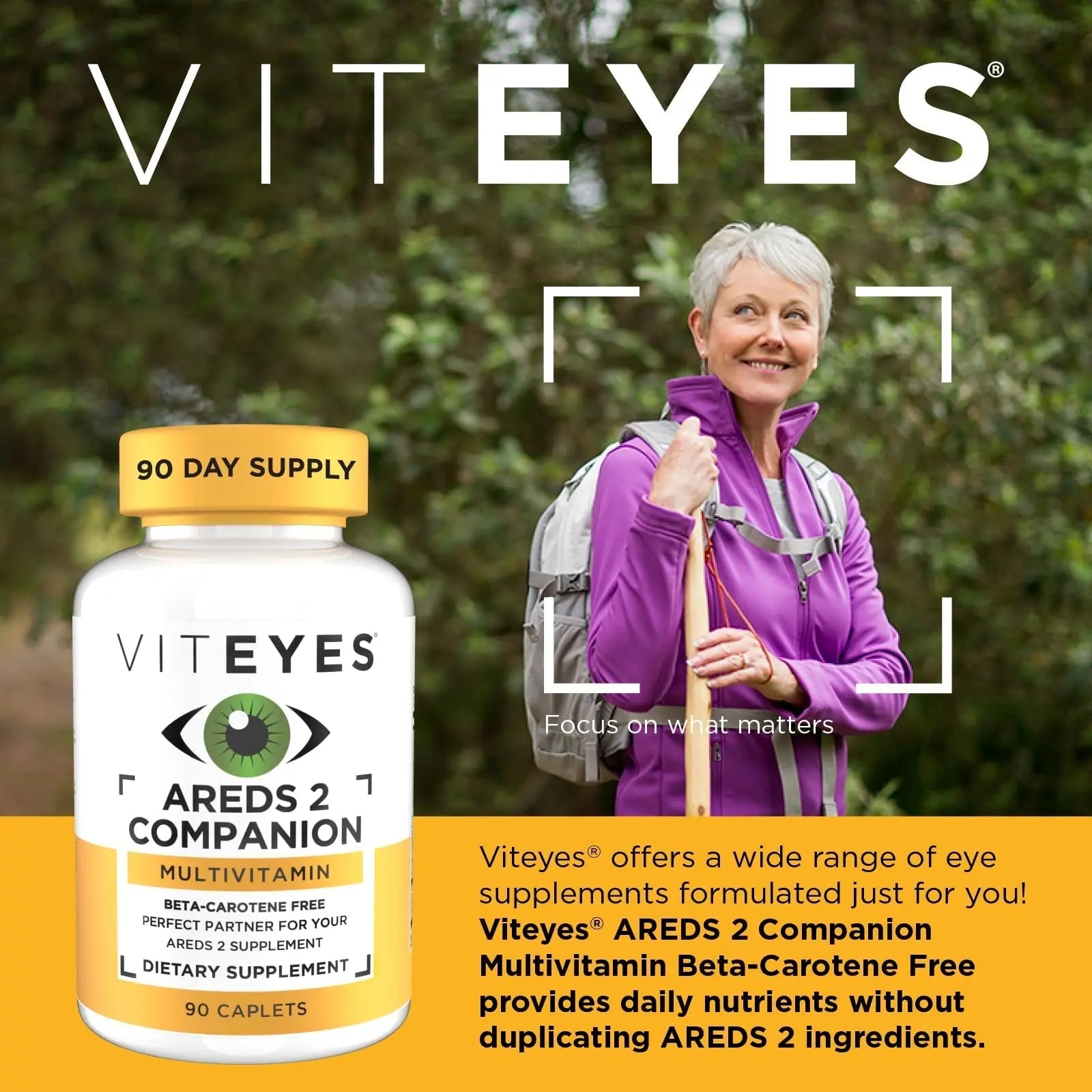 Viteyes Classic AREDS 2 Companion Beta-Carotene Free Multivitamin Supplement, Comprehensive Multivitamin Formula Viteyes