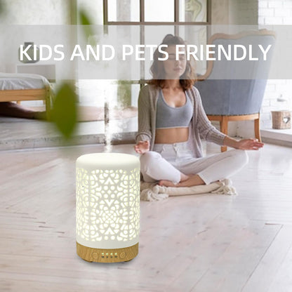 Essential Oil Diffusers, 100ml White Ceramic Diffuser with 7 LED Lights,Ultrasonic Aromatherapy homnasBuy Supplements Australia
