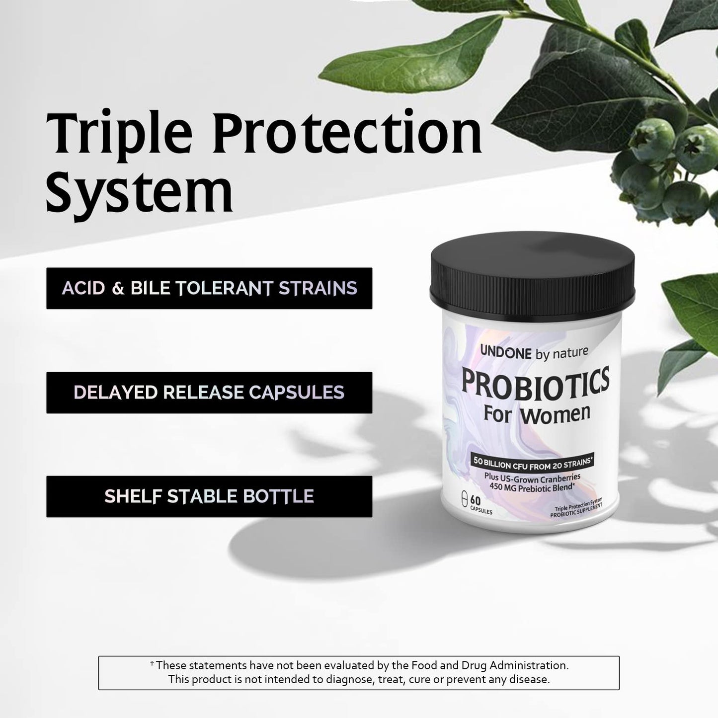 Undone By Nature Probiotic for Women, 50 Billion CFU Women's Probiotics with Prebiotics Undone By NatureBuy Supplements Australia