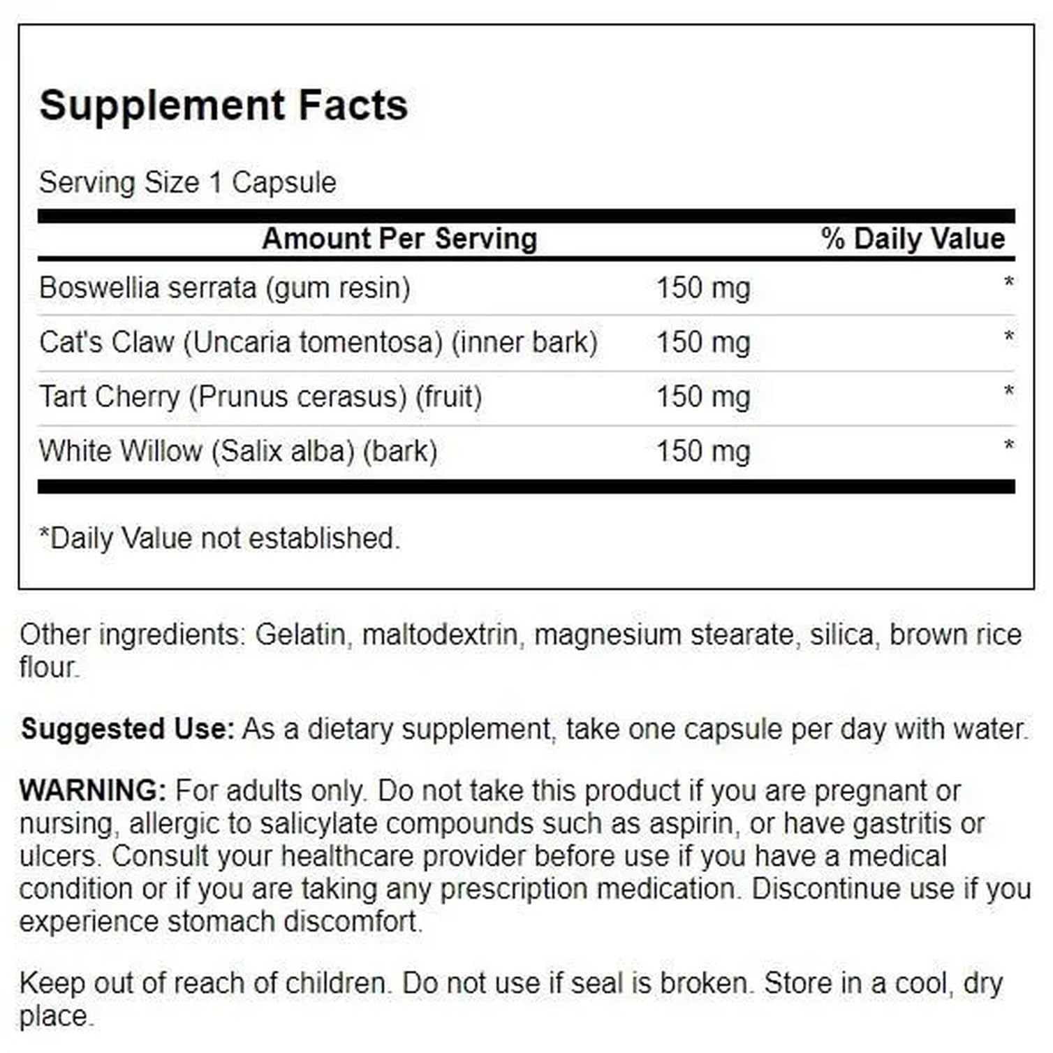 Swanson Full Spectrum Herbal Joint Care 60 Capsules SwansonBuy Supplements Australia