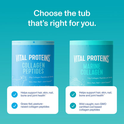 Vital Proteins Marine Collagen Peptides Powder Supplement for Skin Hair Nail Joint - Hydrolyzed Collagen