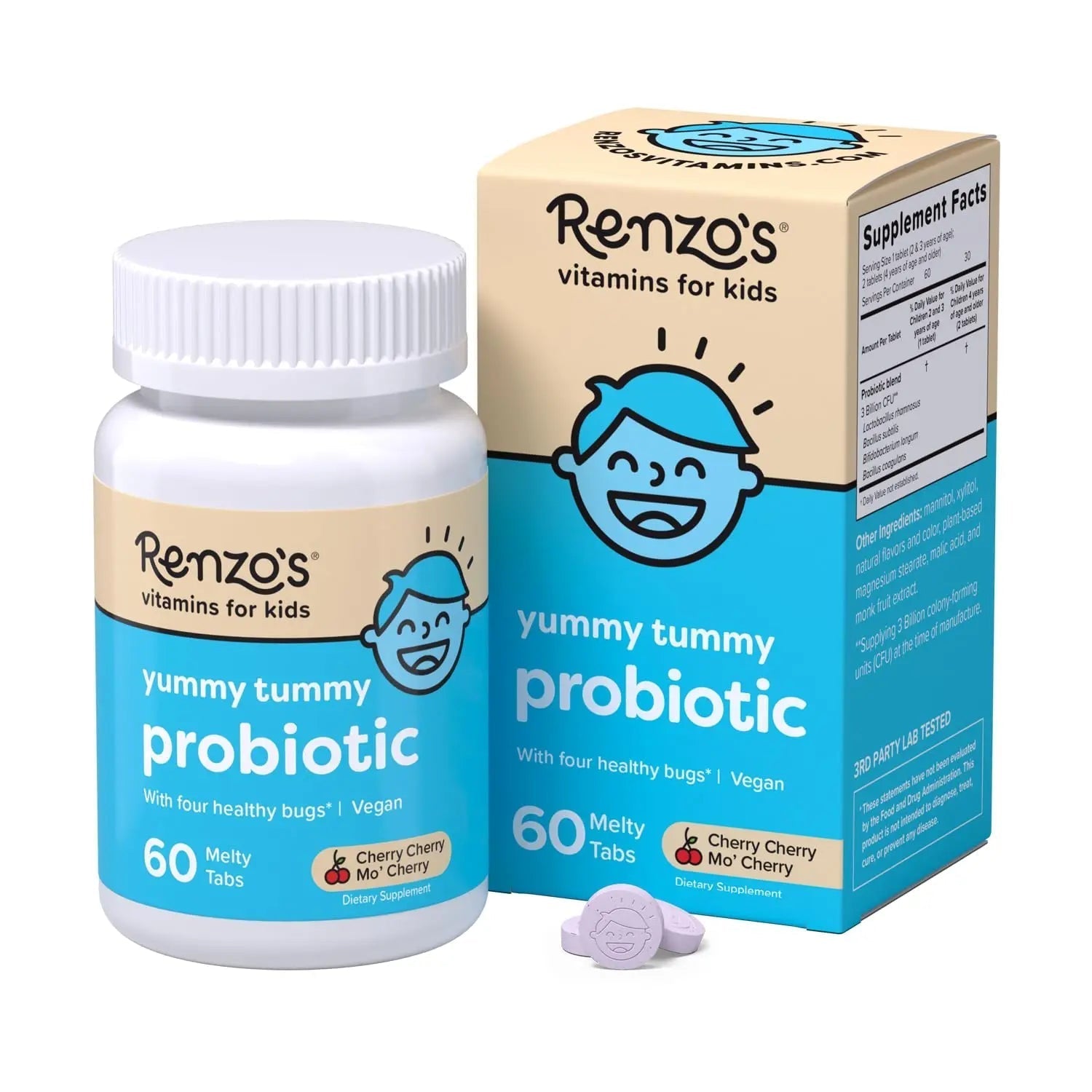 Renzo's Vitamins Happy Tummies Bundle, Probiotics for Kids and Picky Eater Kids Multivitamin Renzo'sBuy Supplements Australia