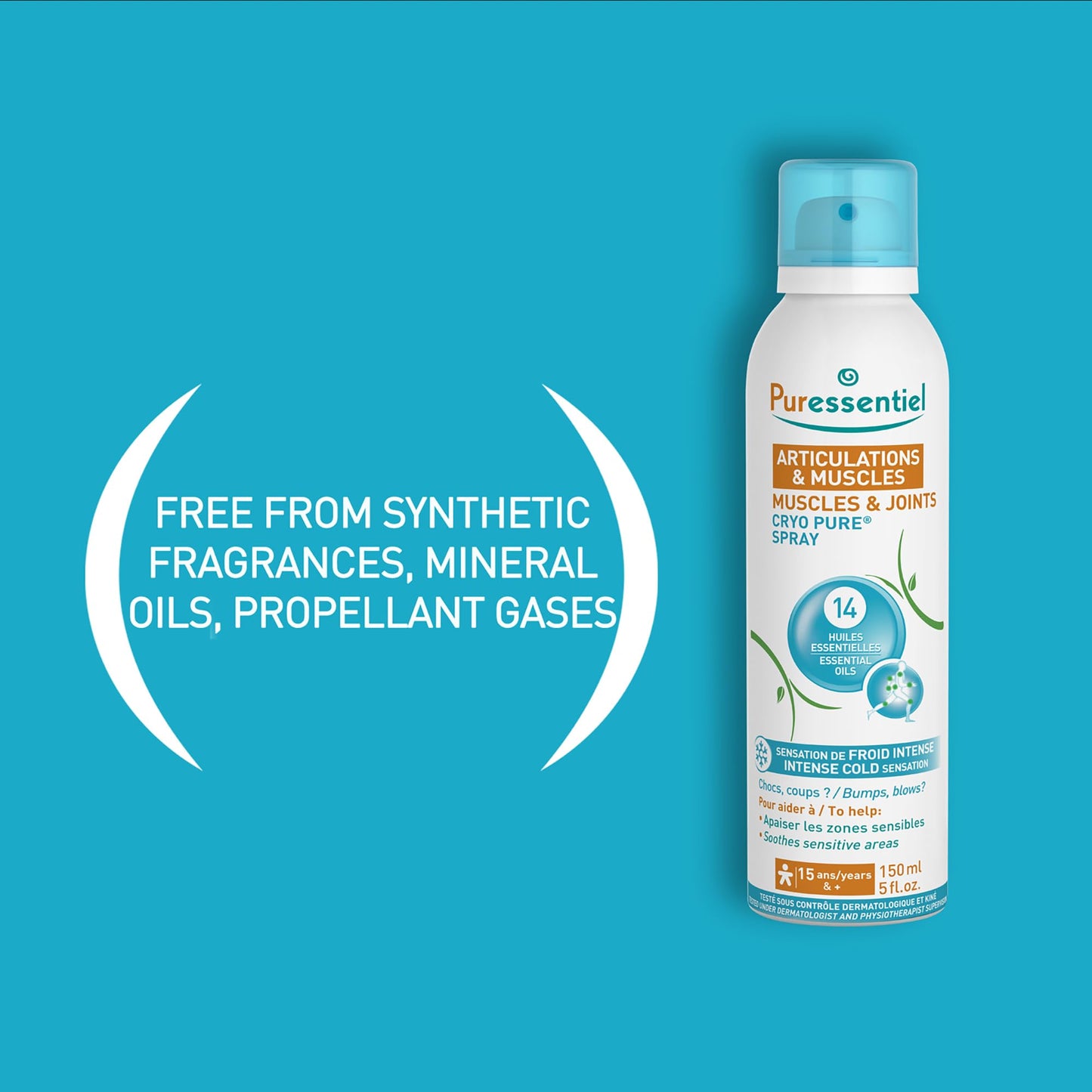 Puressentiel Muscles and Joints Cryo Pure Spray - Natural Menthol and Essential Oils Soothe Muscle Stiffness - Long Lasting Cooling Sensation - 5 oz PuressentielBuy Supplements Australia