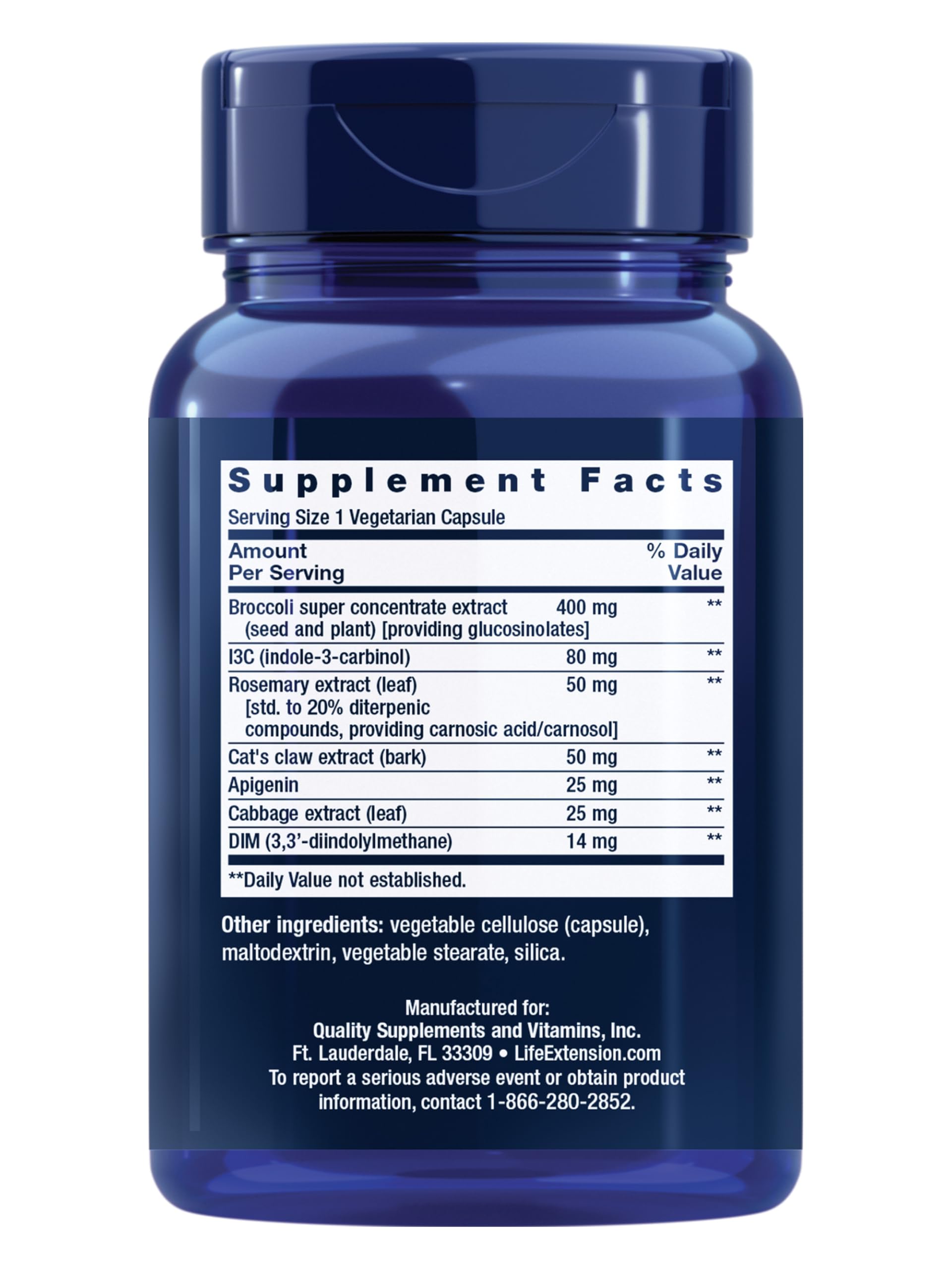 Life Extension Cruciferous Vegetable Extract Blend, Broccoli Extract, I3C, Helps Maintain DNA Health & Already Healthy Hormone Levels, Gluten Free, Non-GMO, Vegetarian, 60 Capsules Life ExtensionBuy Supplements Australia