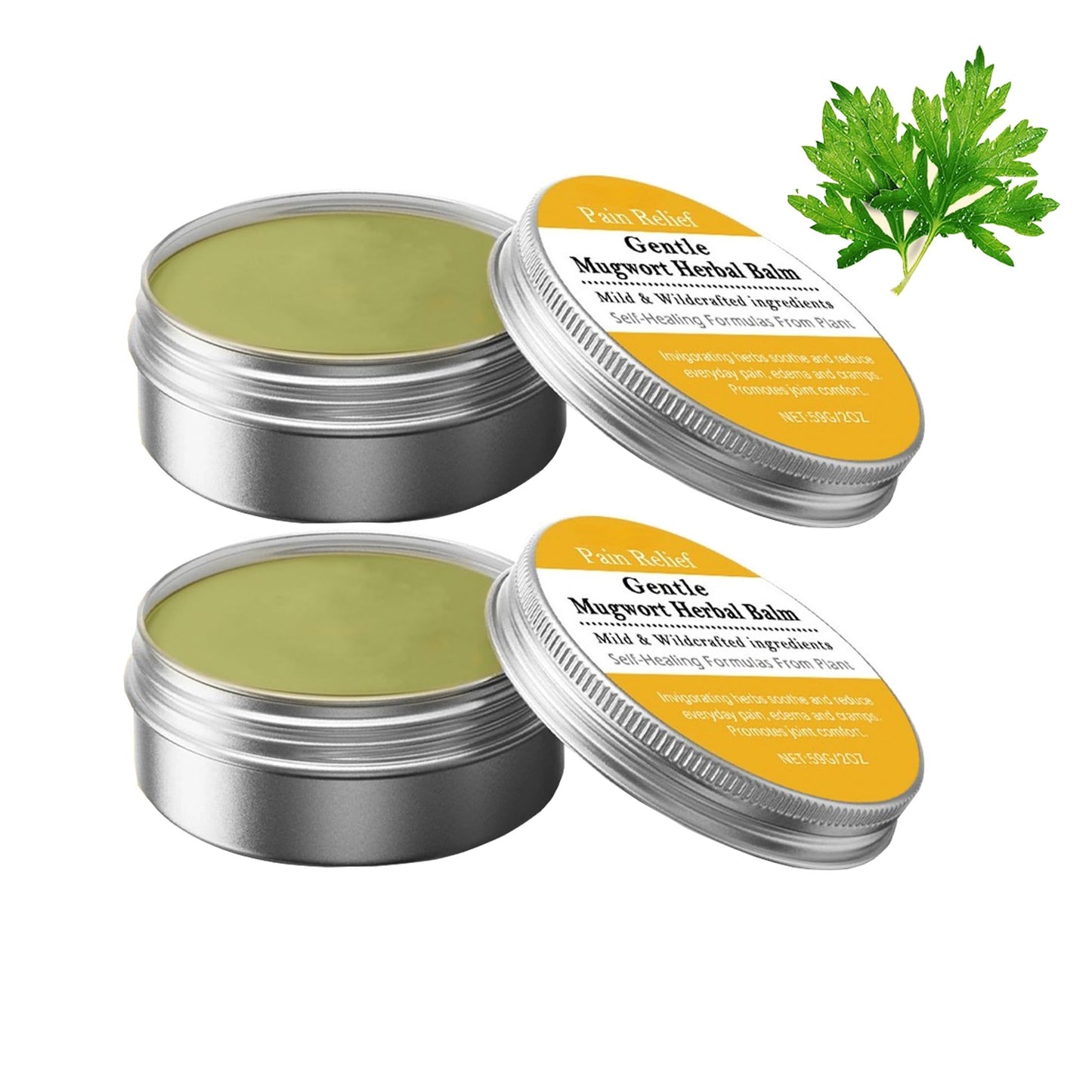 Natural Mugwort Herbal Balm with Tea Tree Oil & Mint, Cooling Muscle & Joint Relief Cream, Fast-Absorbing Massage Balm for Post-Workout Recovery, 2-Pack GenericBuy Supplements Australia