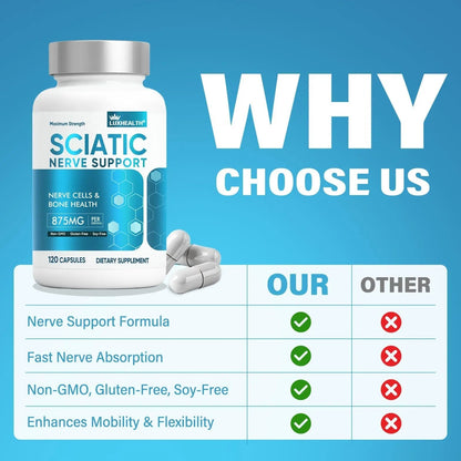 Sciatic Nerve Support Supplement, 120 Capsules Nerve Savior for Neuropathy, Premium Formula with Natural Botanical & Vitamin Complex VivaherbalBuy Supplements Australia