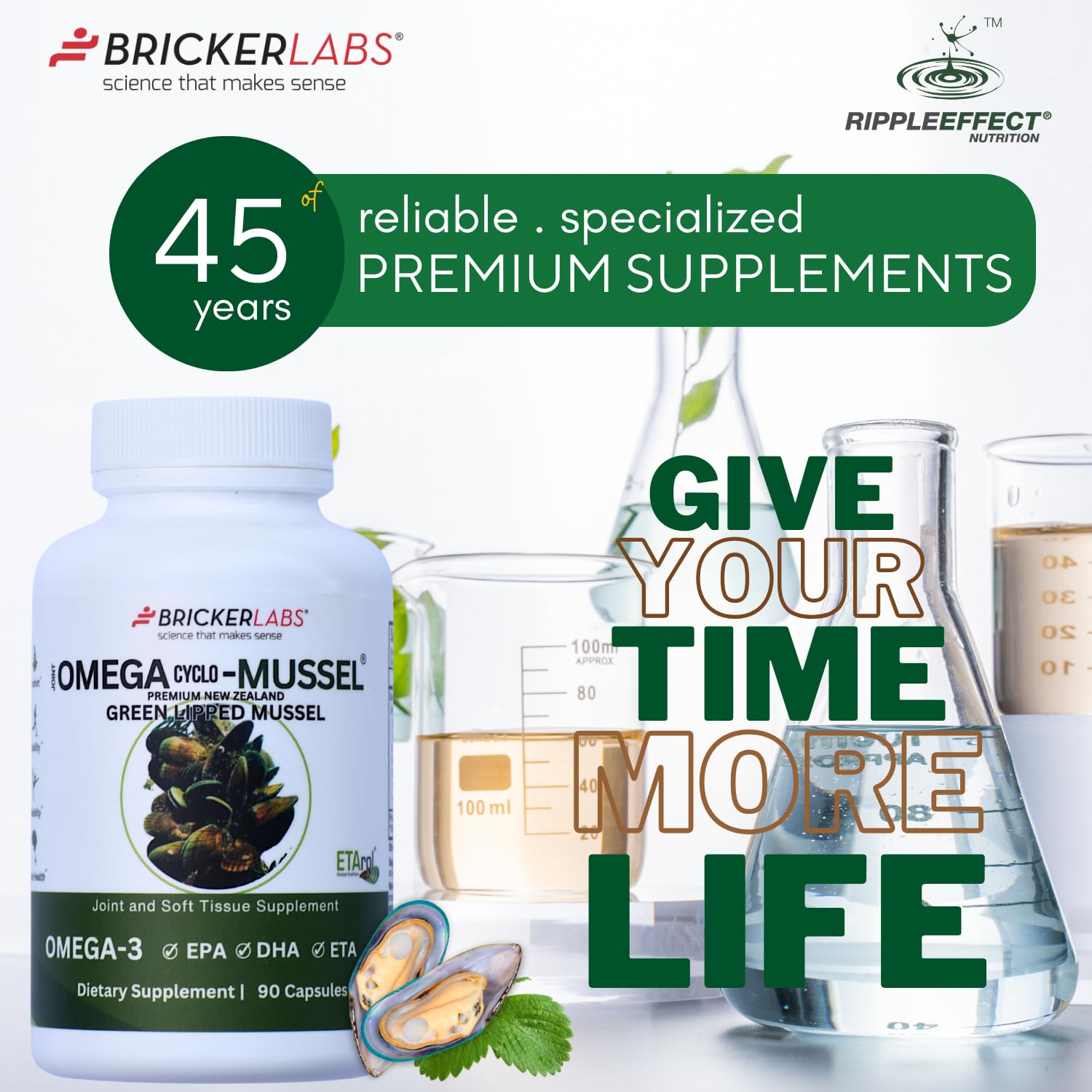 Bricker Labs Omega Cyclo - Mussel Joint Health Supplement, Premium New Zealand Green Lipped Mussel, Full Spectrum Omega Joint Supplements for Joint Health and Comfort, 90 Capsules Bricker LabsBuy Supplements Australia