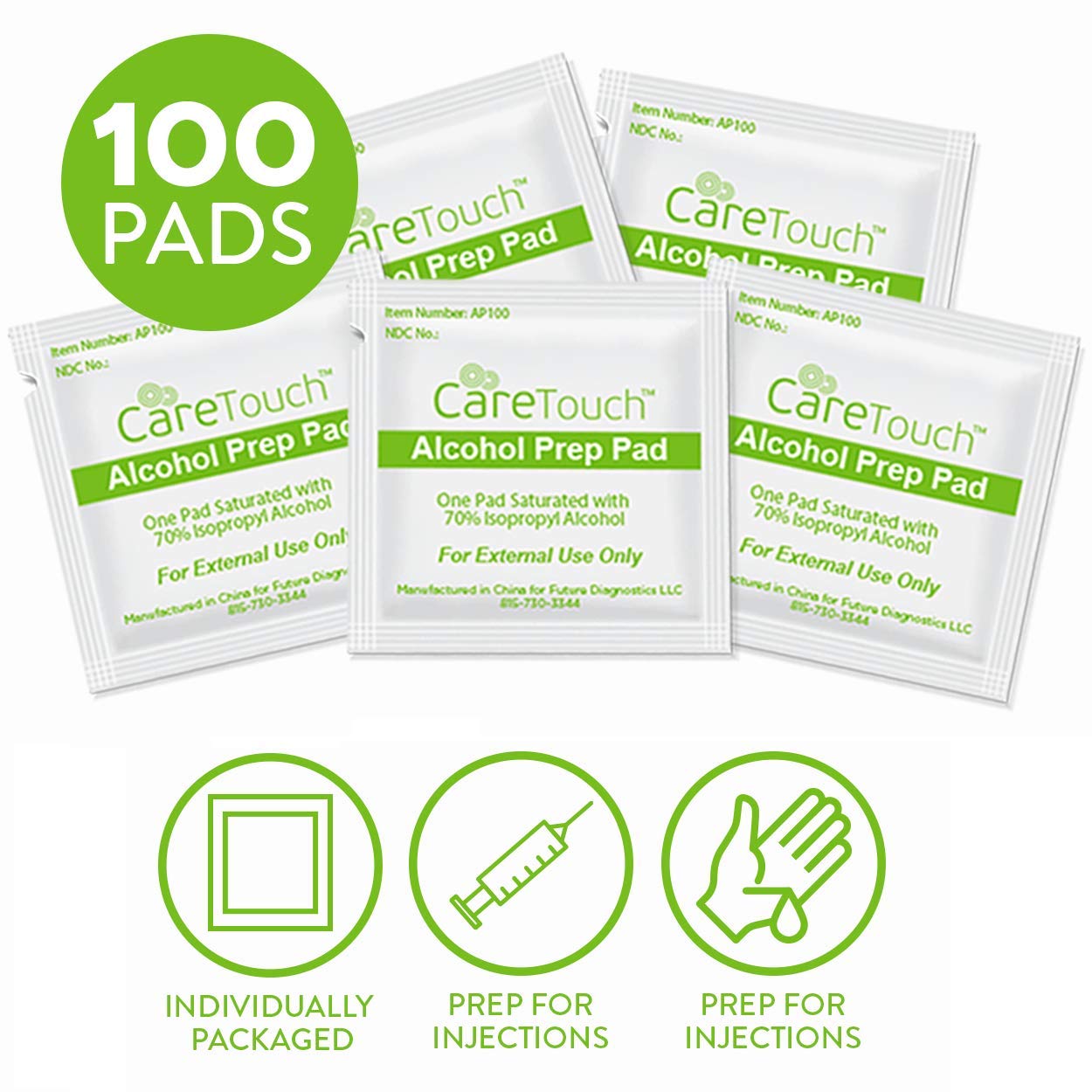 Care Touch Alcohol Wipes - Individually Wrapped Alcohol Prep Pads with 70% Isopropyl Care TouchBuy Supplements Australia
