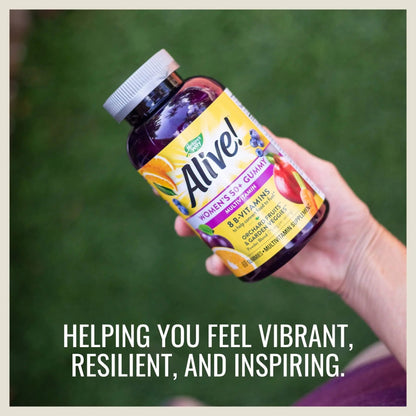 Nature's Way Alive! Women’s and Men’s 50+ Gummy Multivitamins, B-Vitamins, Delicious Flavors Nature's Way