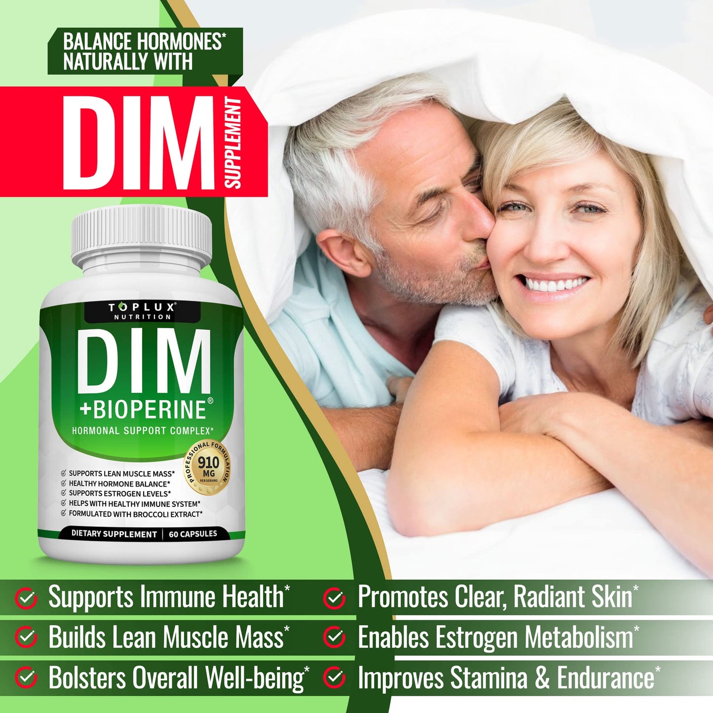Dim Supplement 910 mg Plus BioPerine Complex - Diindolylmethane to Support Hormone Balance TopluxBuy Supplements Australia