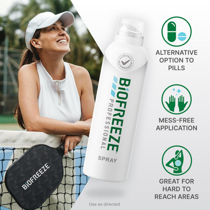 Biofreeze Professional Spray Pain Relief for Knee, Neck, Hip, Joint, Shoulder, & Simple Backache, Arthritis Pain Reliever, Sore Muscle Relief, Colorless Menthol Spray 4 Fl Oz (Pack of 2) BiofreezeBuy Supplements Australia