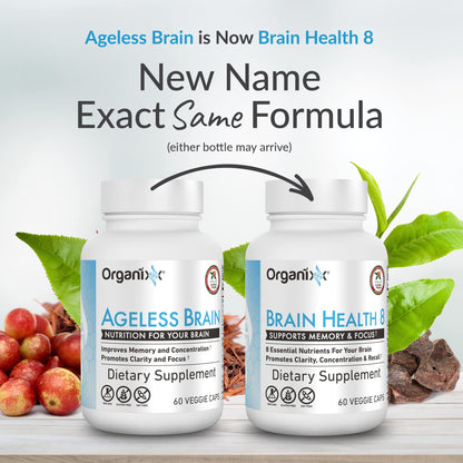 Organixx Ageless Brain Powerful Brain Health Supplement to Support Brain Function, Clarity, Focus, Re-Energize Brain Cells, Helps Promote a Balanced Mood, Gluten Free, Non GMO, 60 Vegetarian Capsules OrganixxBuy Supplements Australia