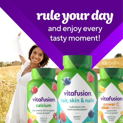 Vitafusion Gorgeous Hair, Skin & Nails Multivitamin Gummy Vitamins, plus Biotin and Antioxidant vitamins C&E, Raspberry Flavor VitafusionBuy Supplements Australia