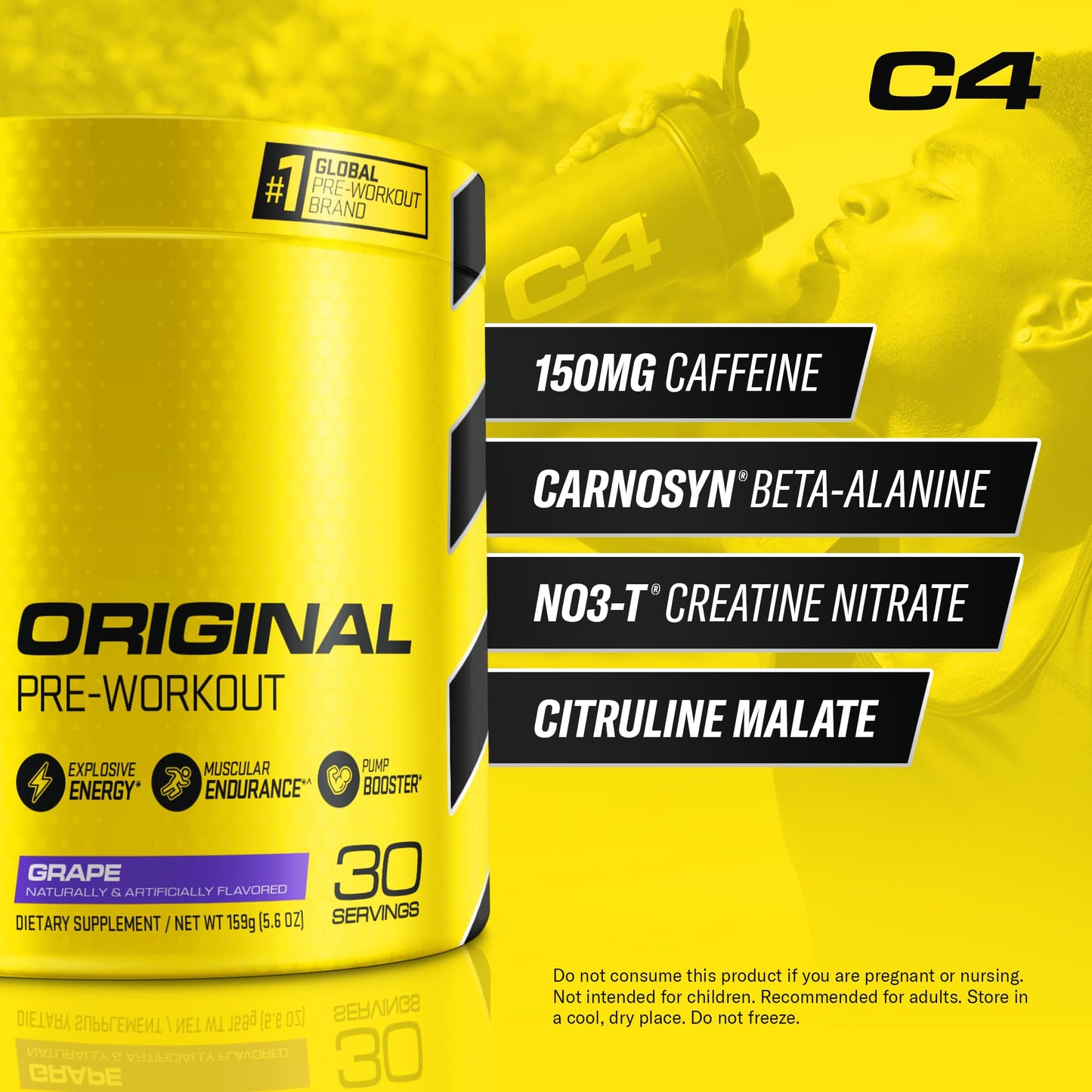 Cellucor C4 Original Pre Workout Powder Grape Sugar Free Preworkout Energy CellucorBuy Supplements Australia