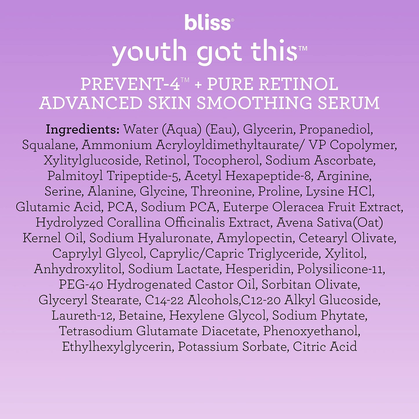 Bliss Youth Got This™ Prevent-4™ + Pure Retinol - 0.67 Fl Oz - Advanced Skin BlissBuy Supplements Australia