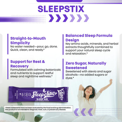 Sleep Aid Melatonin Powder Tryptophan Glycine Valerian Root Magnesium For Sleep Lemon Balm L Theanine Magnesium Glycinate Zinc Sleep Aid Myo Inositol GABACalm B6 5 HTP Stress Relief 20 Stix Clean NutraceuticalsBuy Supplements Australia